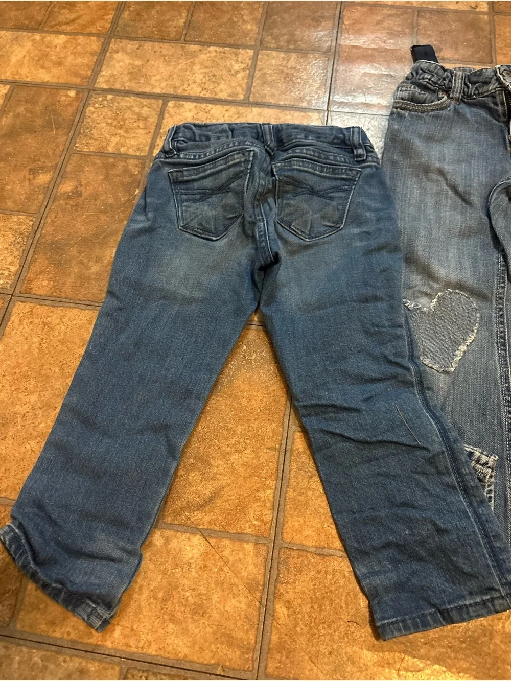 GAP Relaxed Fit Blue Denim Jeans with Heart Knee Patch